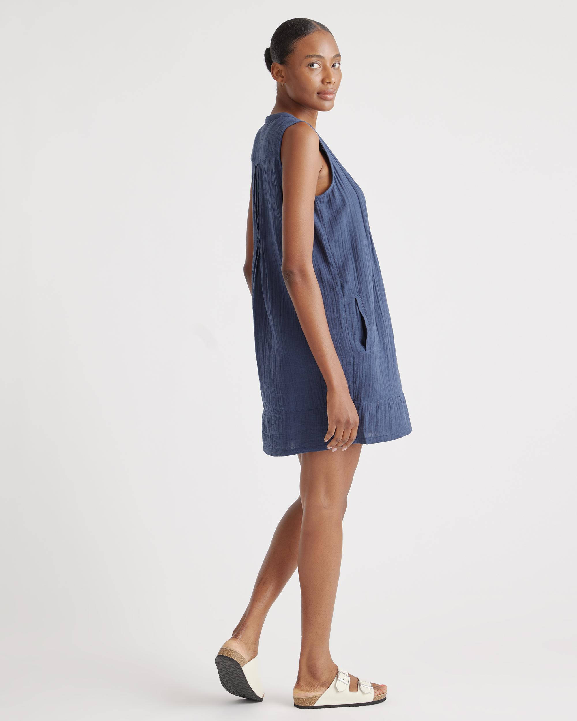 Quince | Women's Gauze Sleeveless Swing Dress Organic Cotton Product Image