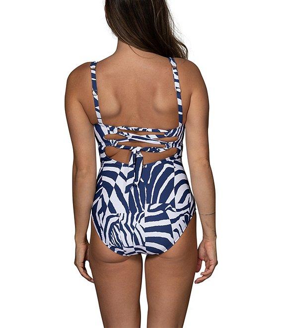 Jantzen Wild Hilda Zebra Square Neck Strappy Back One Piece Swimsuit Product Image