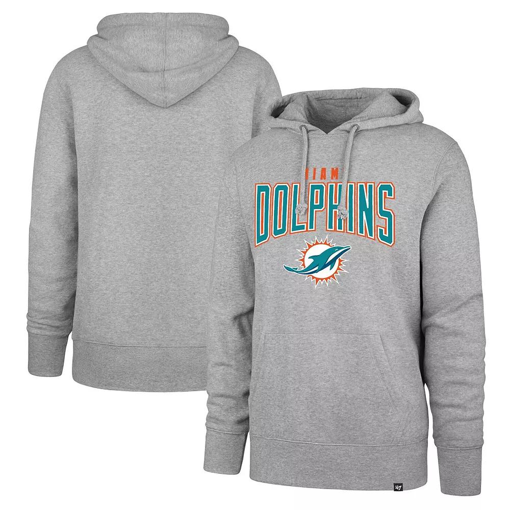 Men's '47 Gray Miami Dolphins Headline Pullover Hoodie, Size: 2XL, Grey Product Image