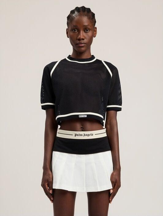 Logo Mesh Cropped Top Product Image