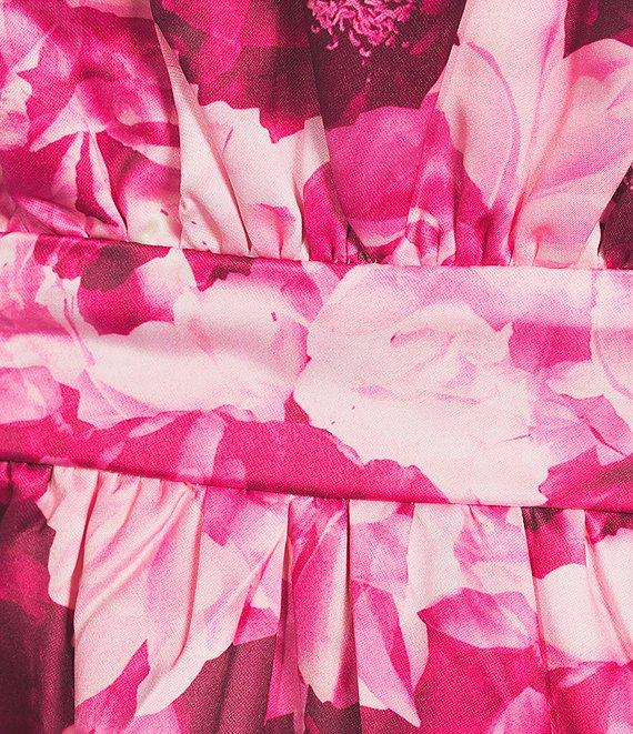 Allison & Kelly Floral Print Pleated Bubble Hem Dress Product Image