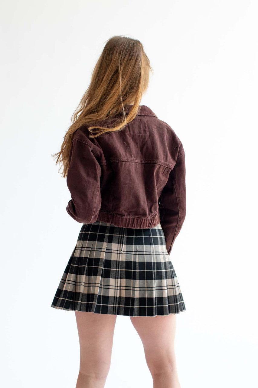 Brown Skimmer Denim Jacket Product Image