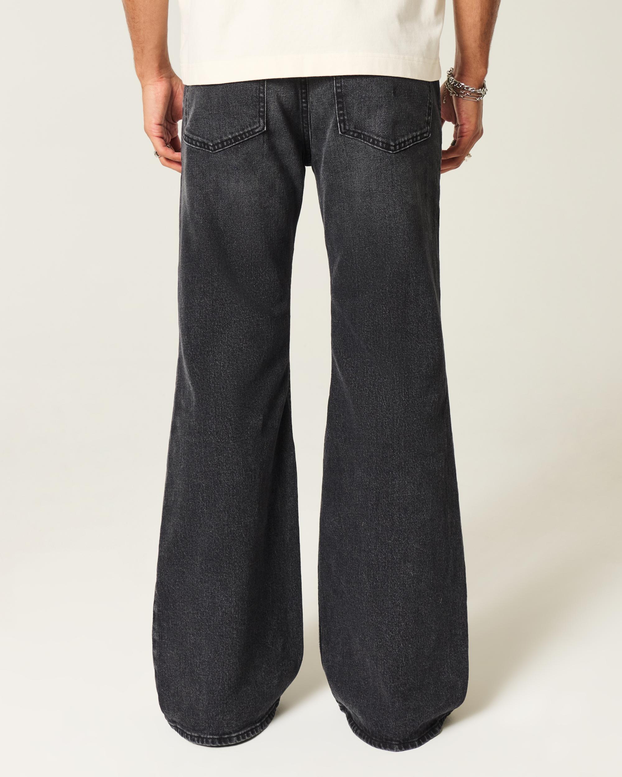 Washed Black Flare Jeans Product Image
