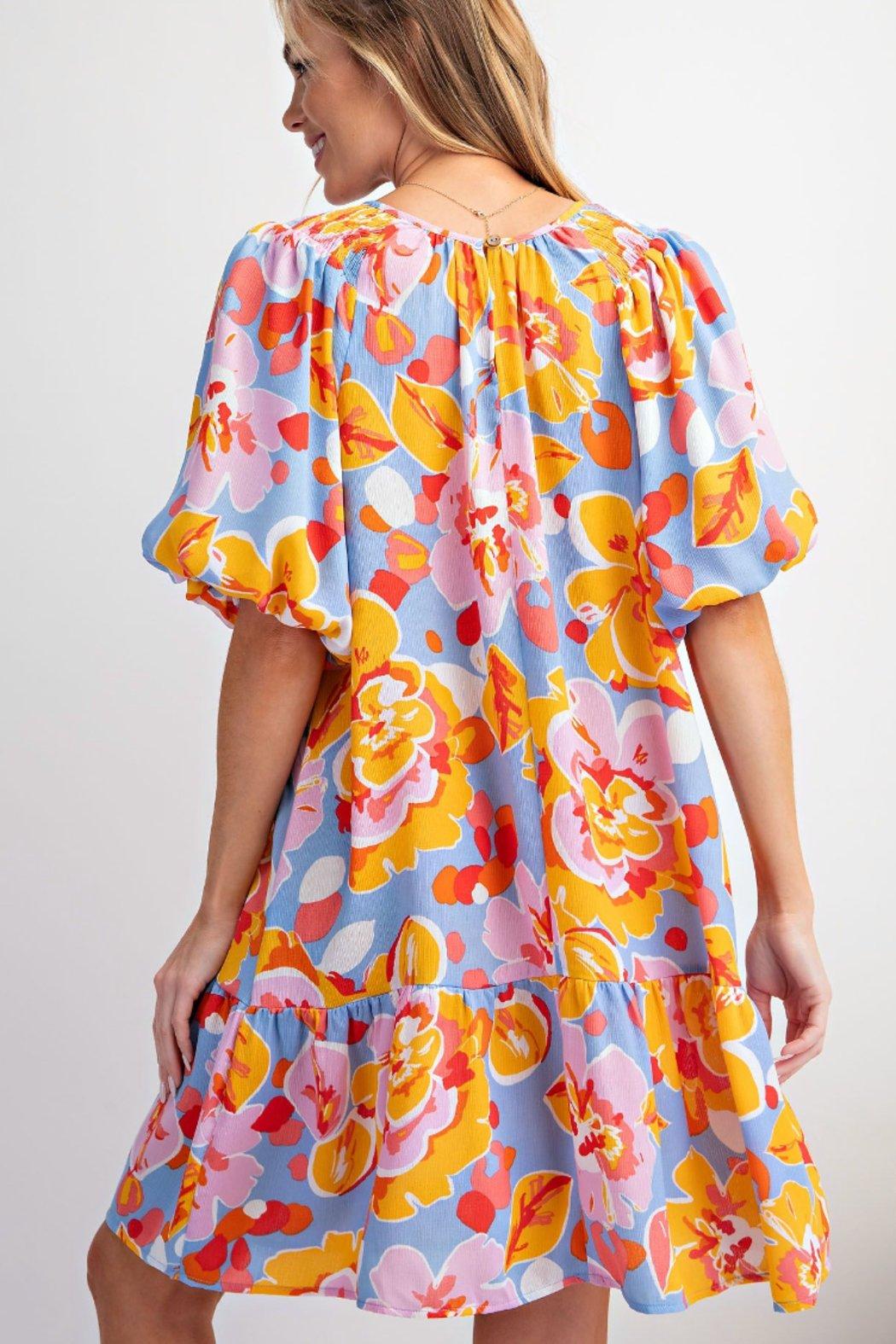 Tropic Bubble Sleeve Dress Product Image