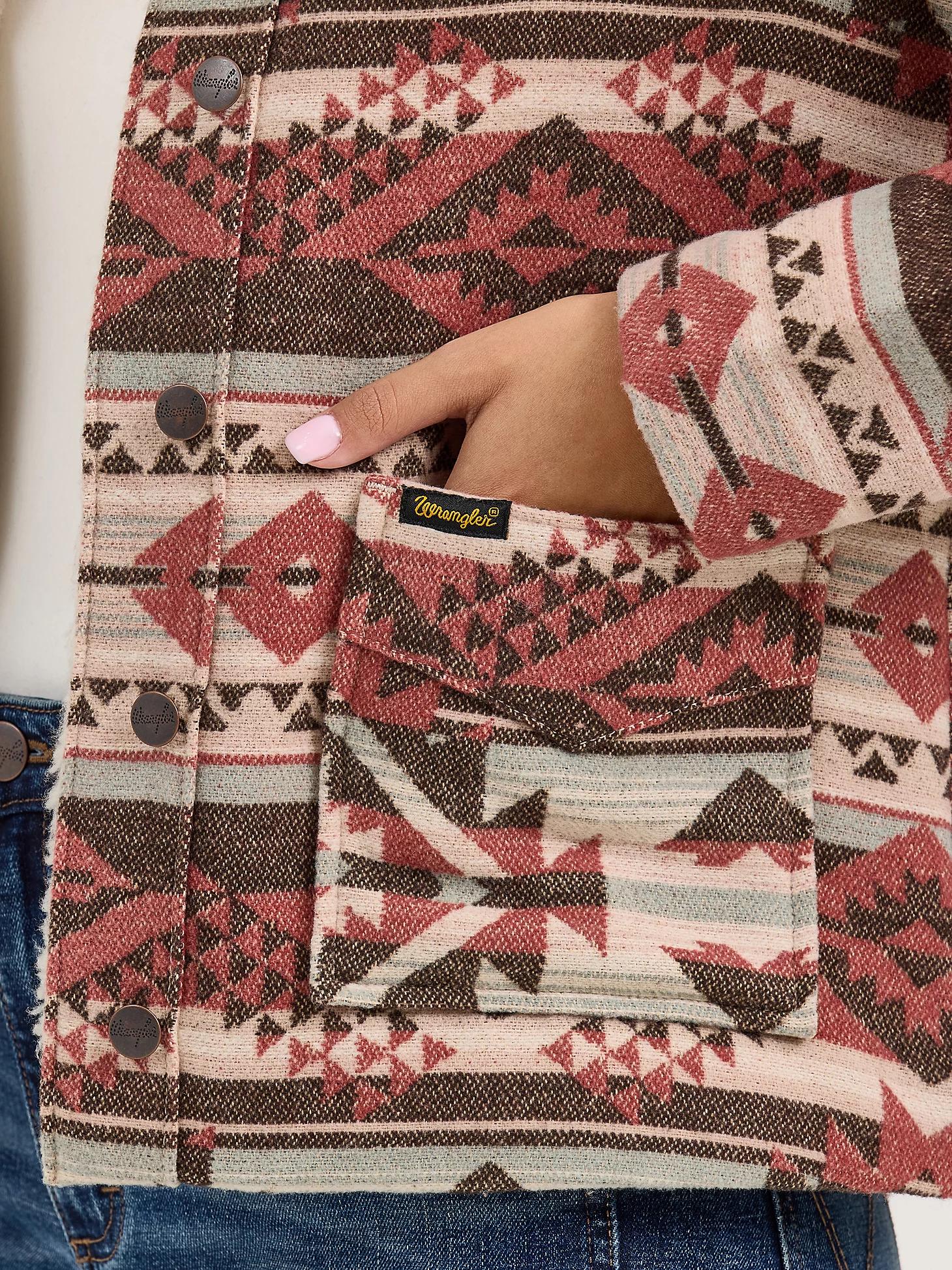 Women's Wrangler® Sherpa Lined Jacquard Barn Jacket | Women's JACKETS & OUTERWEAR | Wrangler® Product Image