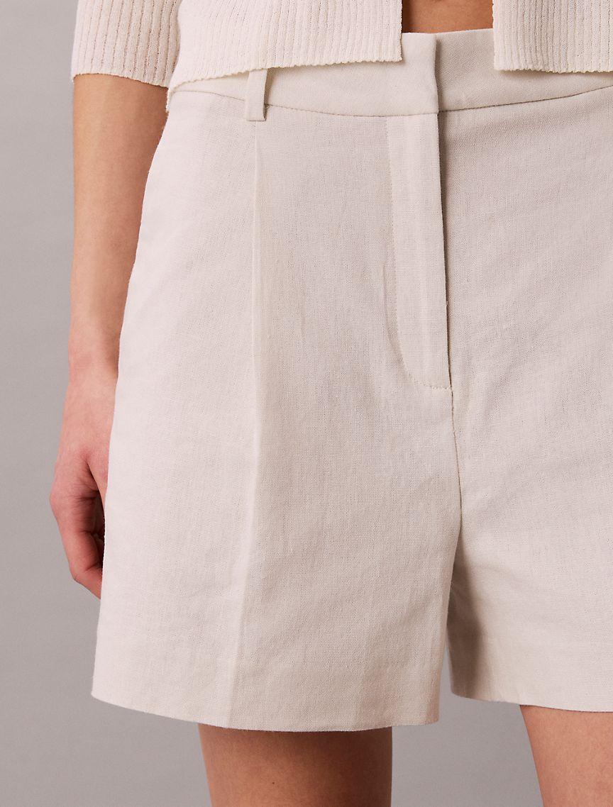 Linen Blend Tailored Shorts Product Image