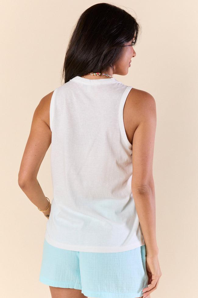 Daily Daze White Knit Button Tank Top FINAL SALE Product Image