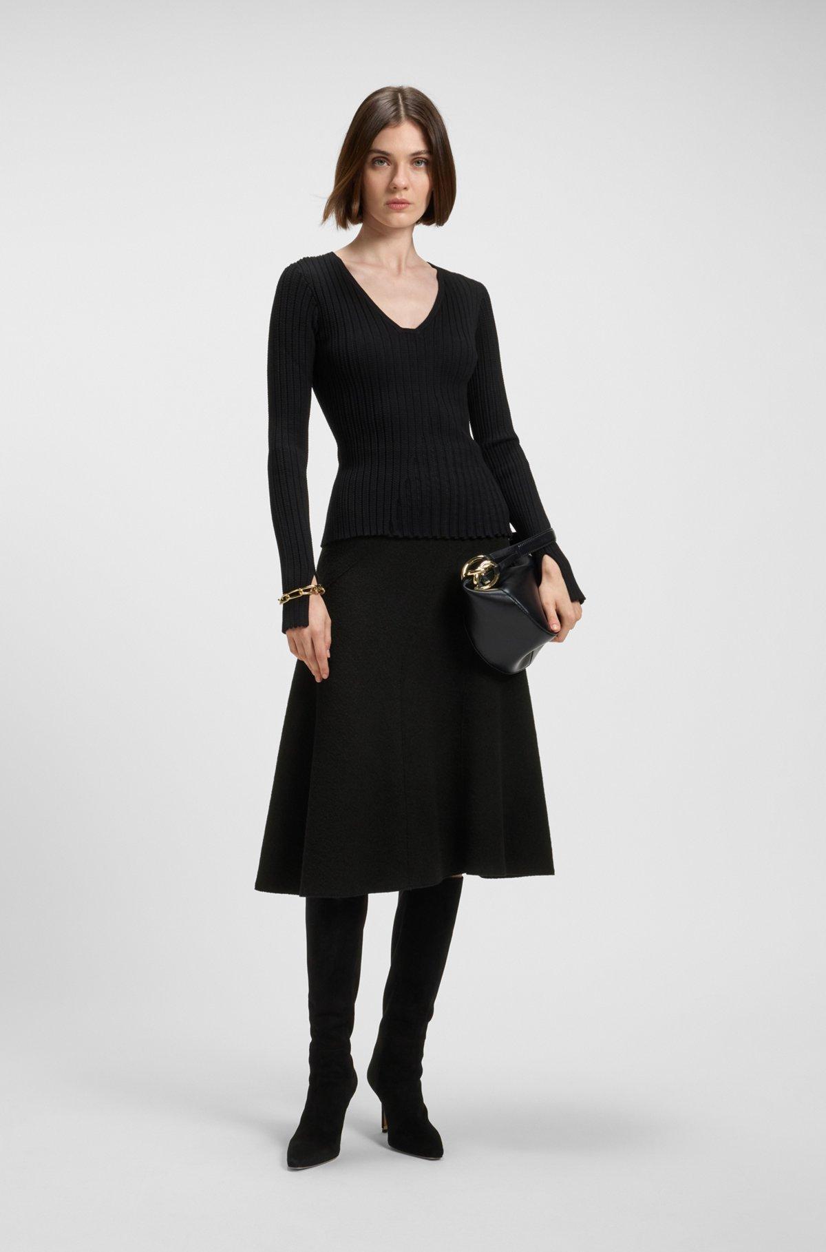 A-line skirt in boiled wool Product Image