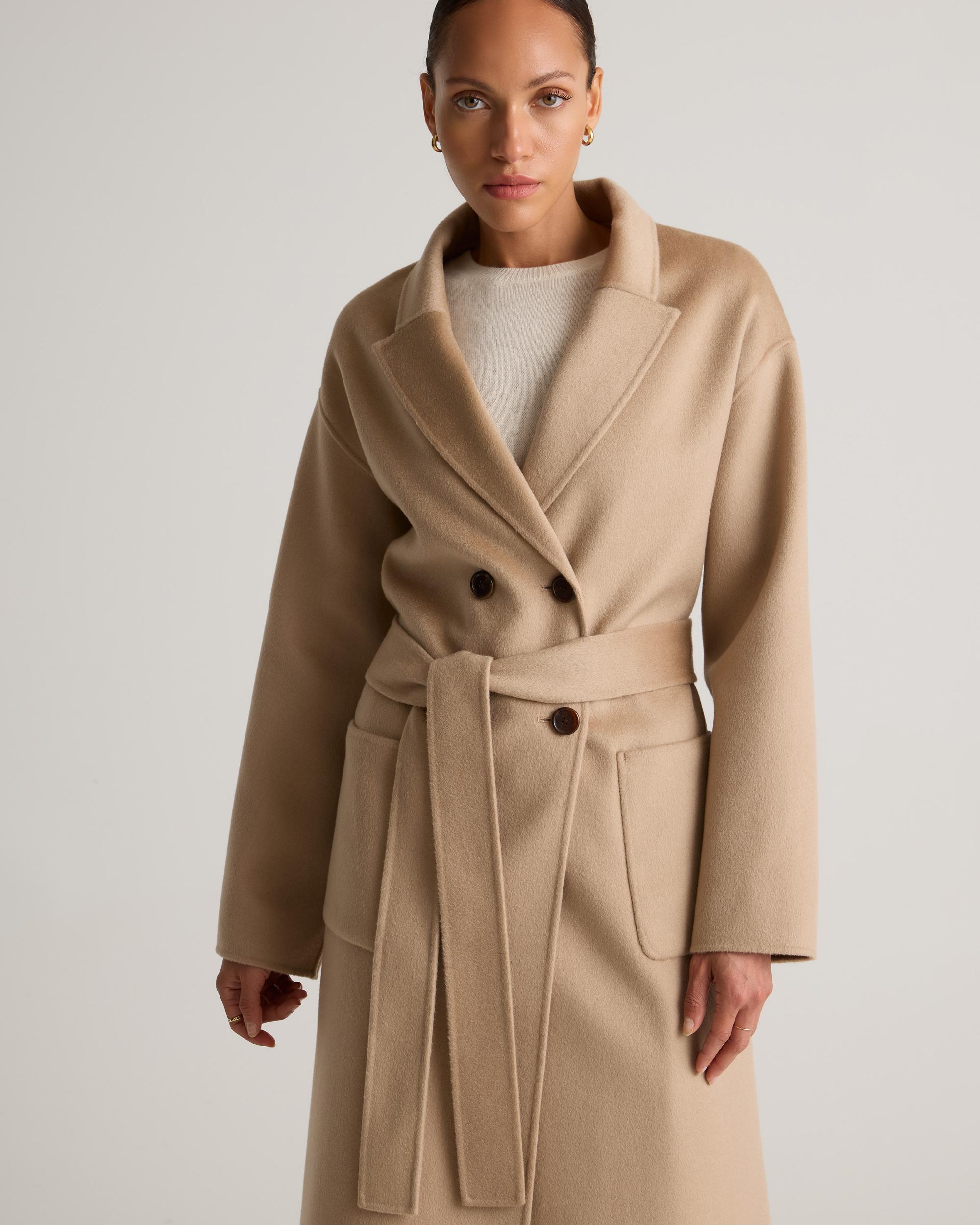 Quince | Women's 100% Mongolian Cashmere Double-Faced Double-Breasted Wrap Coat Size XS Product Image