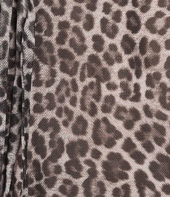 GB Bow Detail Mesh Tie Back Leopard Midi Dress Product Image