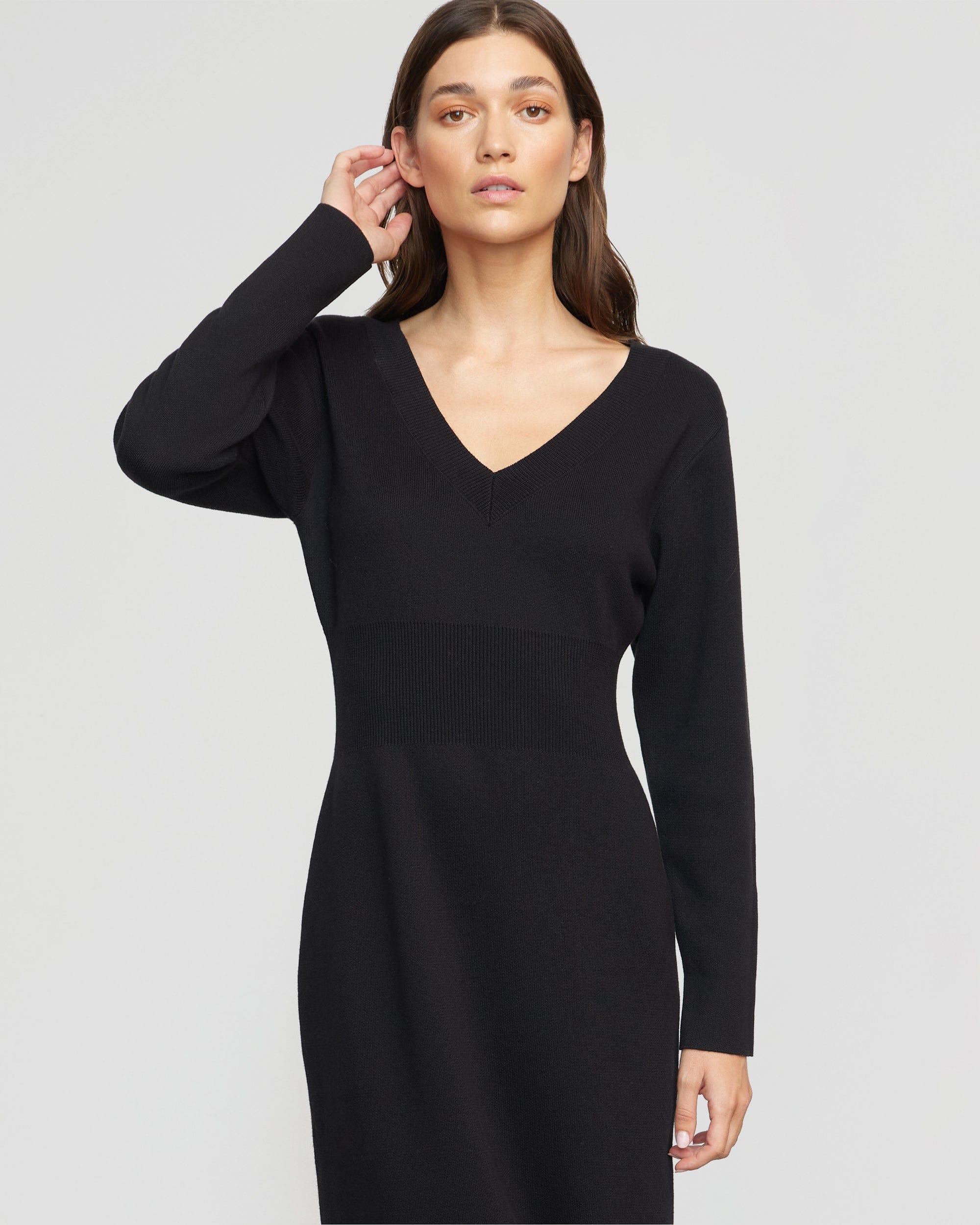 Bora Off-Shoulder V-Neck Sweater Dress Product Image