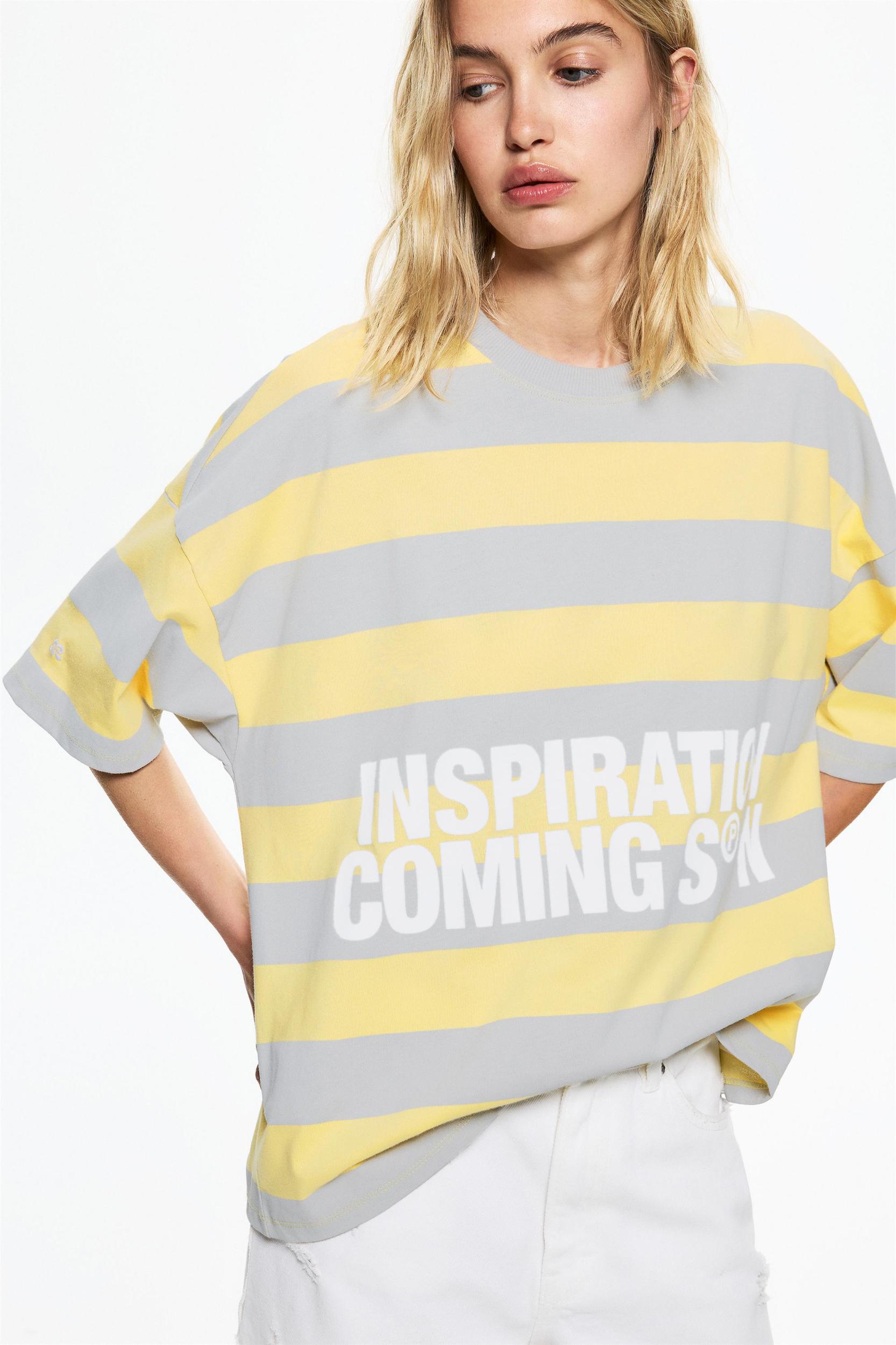Yellow striped T-shirt Product Image