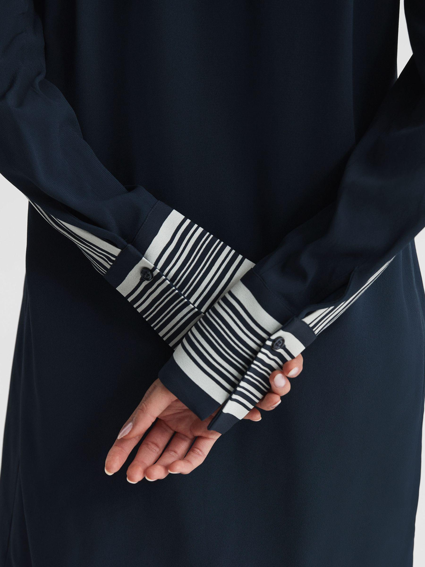 Side Stripe Mini Dress in Navy Product Image