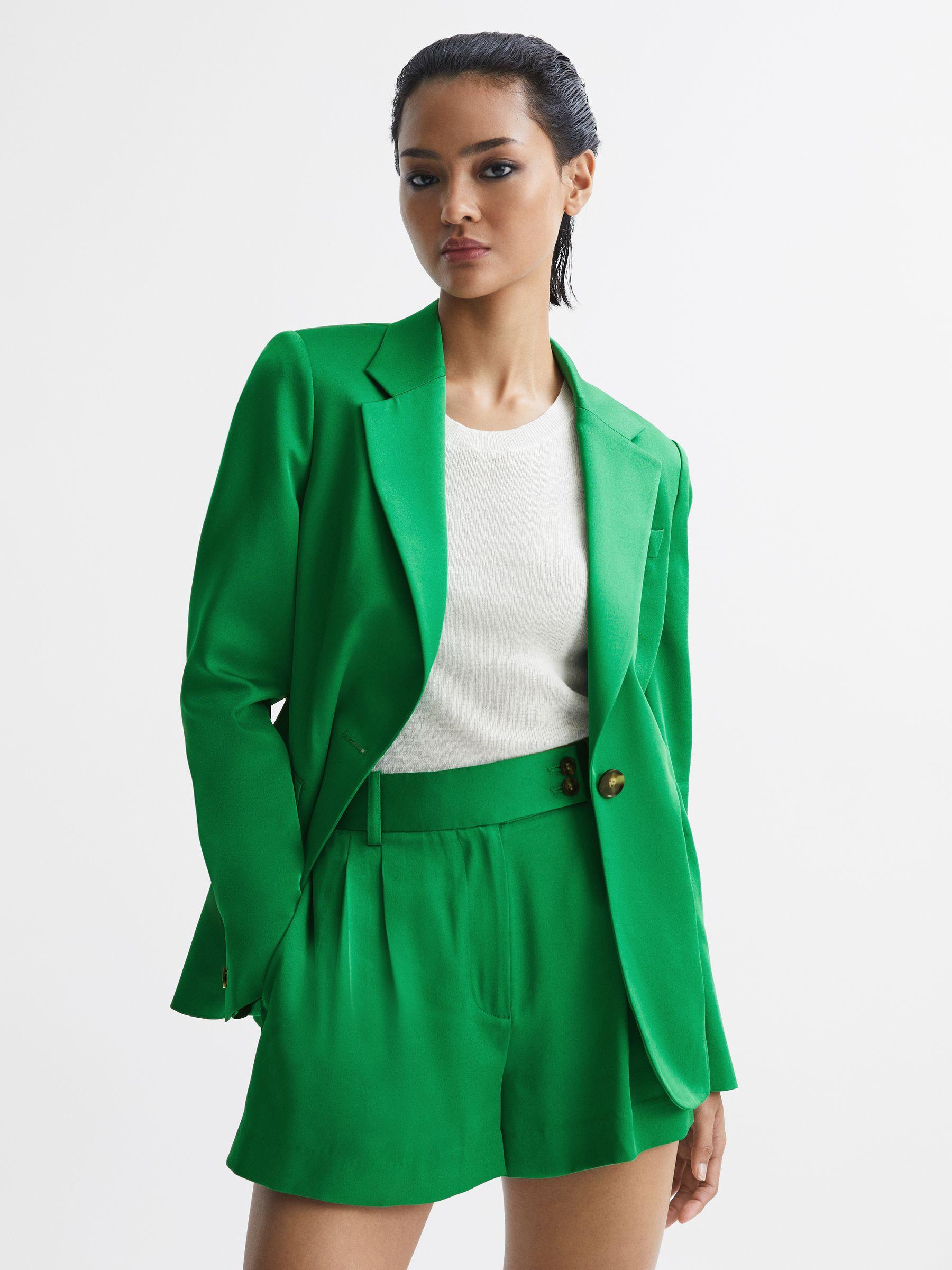 Tailored Single Breasted Blazer in Green Product Image
