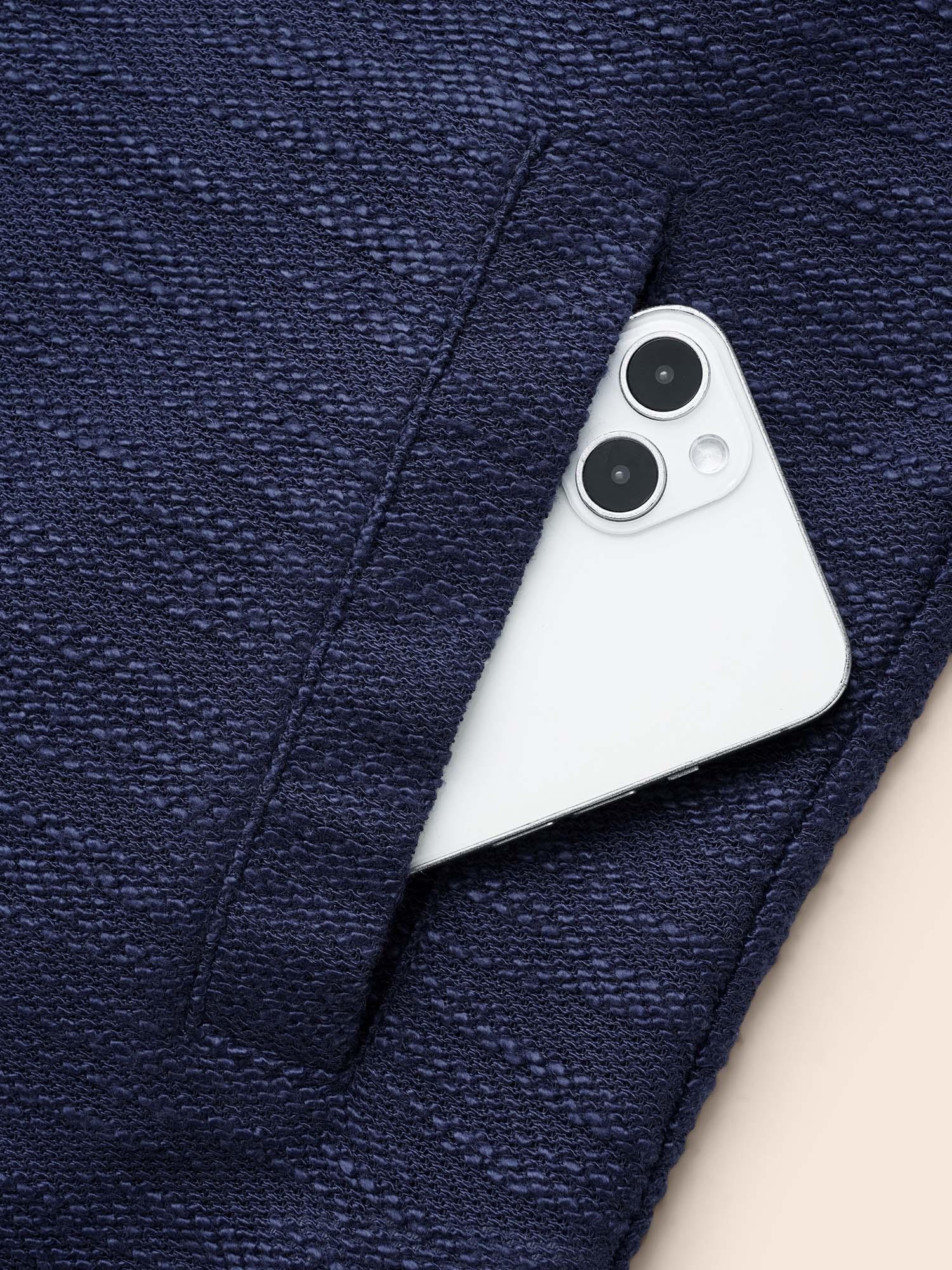 Texture Drawstring Pocket Hooded Sweatshirt Female Product Image