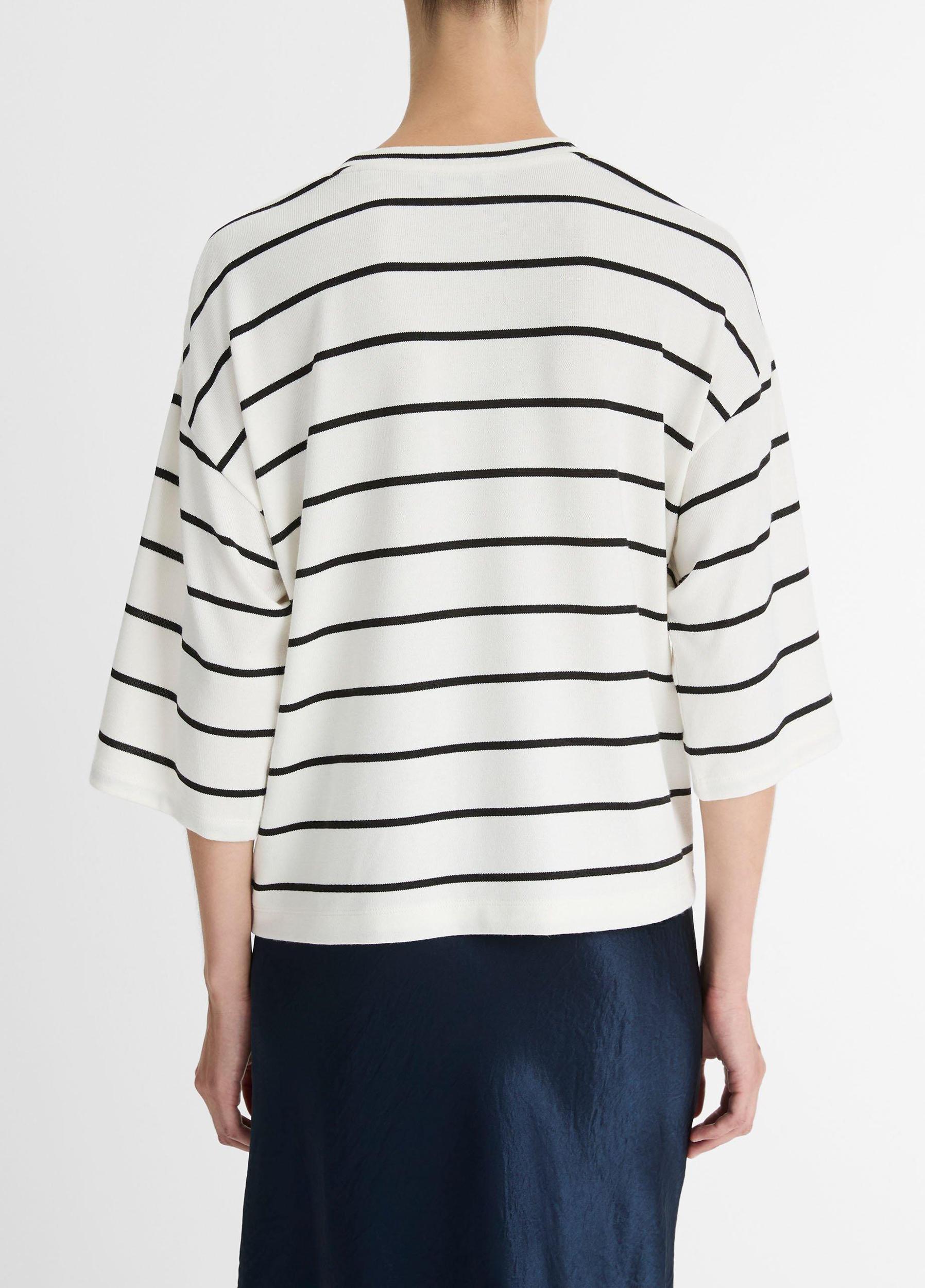 Striped Wide-Sleeve T-Shirt Product Image