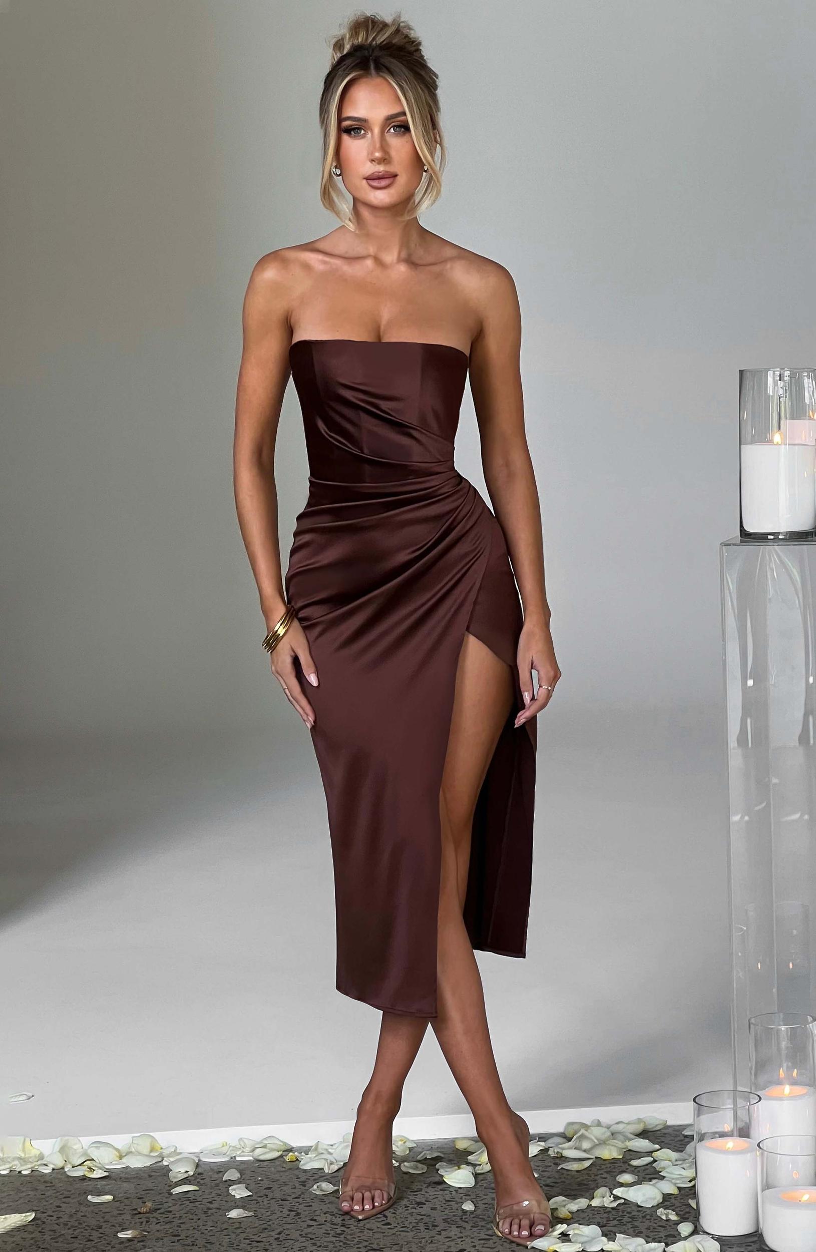 Inez Midi Dress - Chocolate Product Image