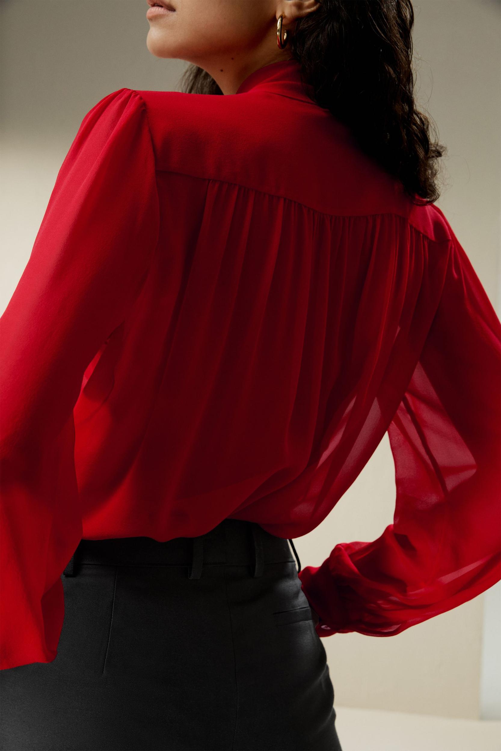 Bow Tie Silk Jasmine Blouse Product Image