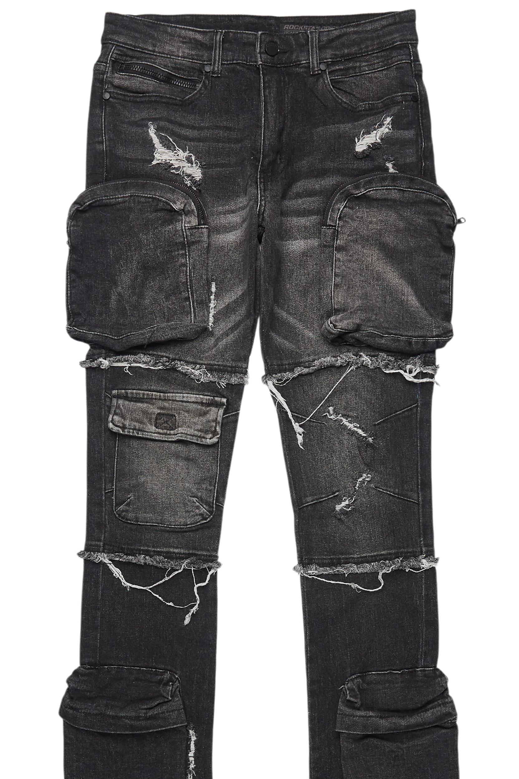 Shift Dark Grey Stacked Flare Jean Male Product Image