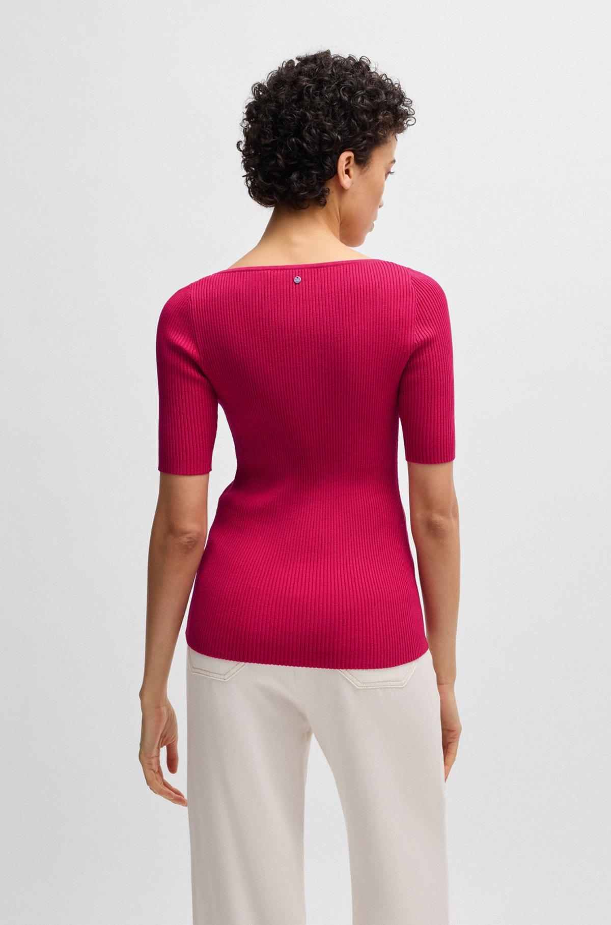 Knitted sweater with V neckline in slim fit Product Image