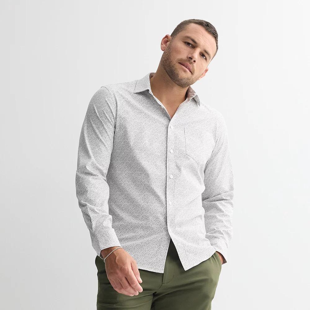 Men's FLX Slim Performance Untucked-Fit Button Down Long Sleeve Shirt,  Product Image