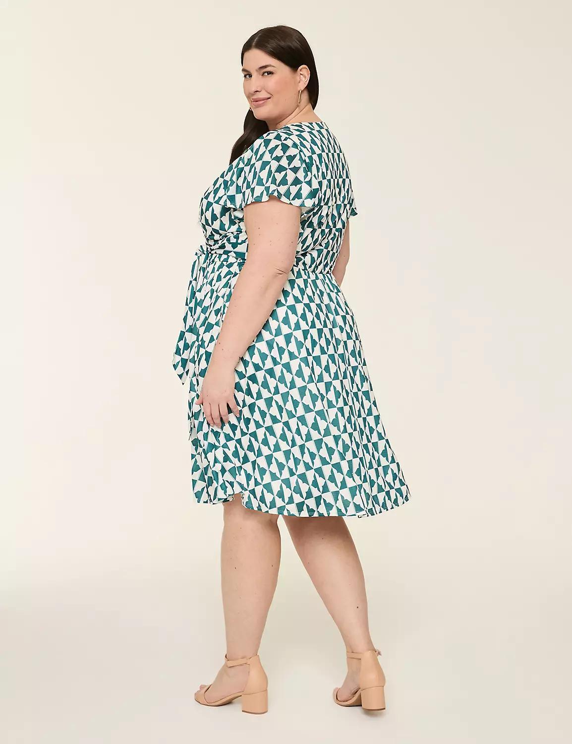 Lena Flutter-Sleeve Knit Dress Product Image