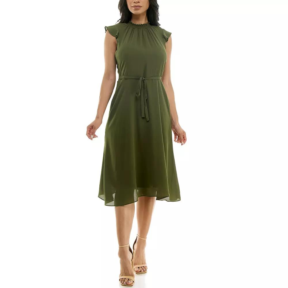 Women's Nina Leonard Mockneck Chiffon Dress,  Product Image