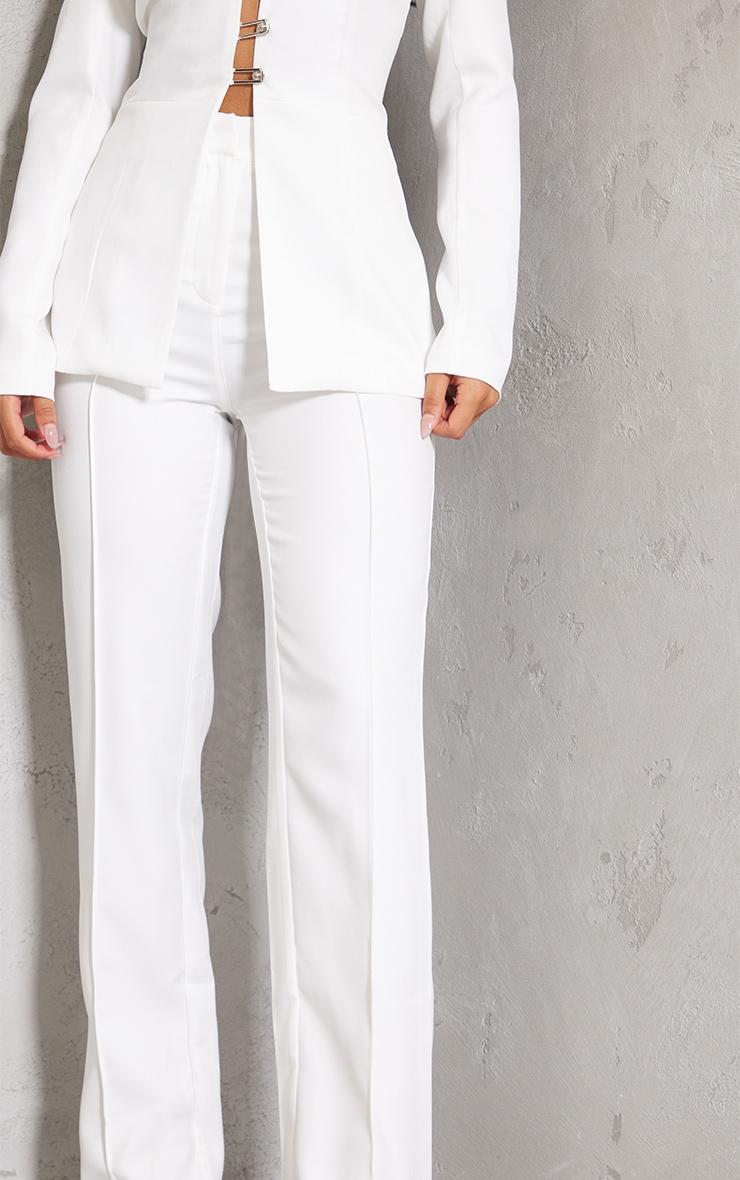 White Wide Leg High Waist Pants Product Image