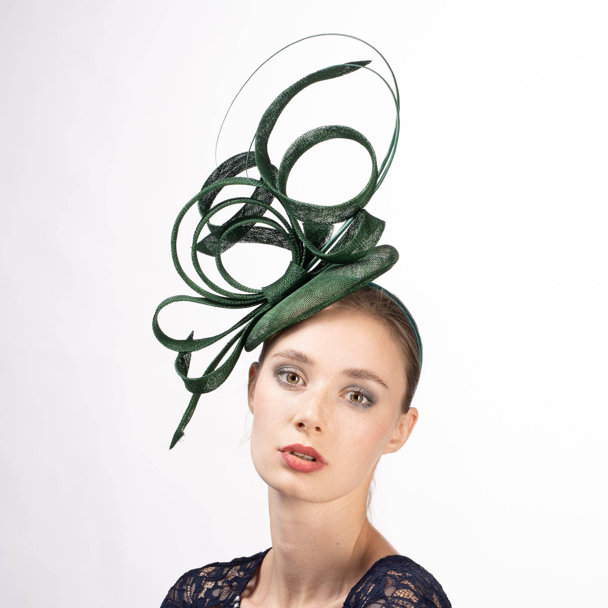Sinamay Fascinator Headband, Ribbon 3D Design Product Image