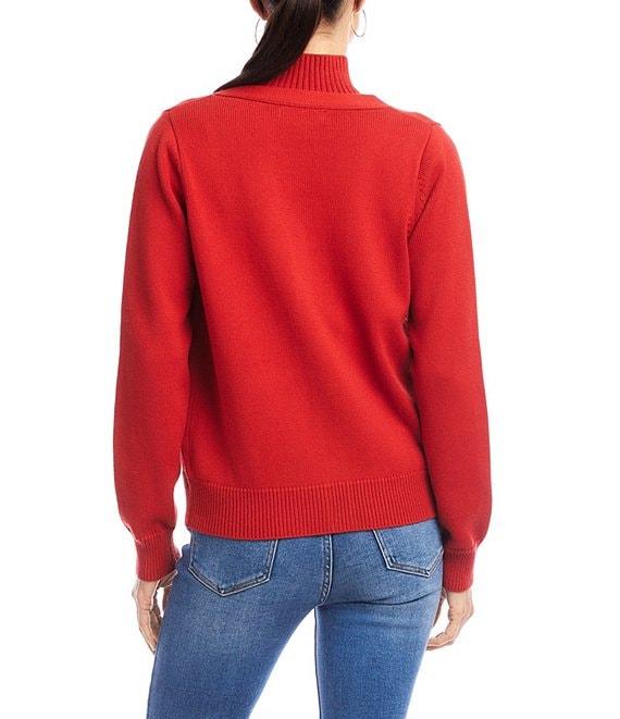 Karen Kane Knit V-Neck Button Front Relax Fit Cardigan Product Image