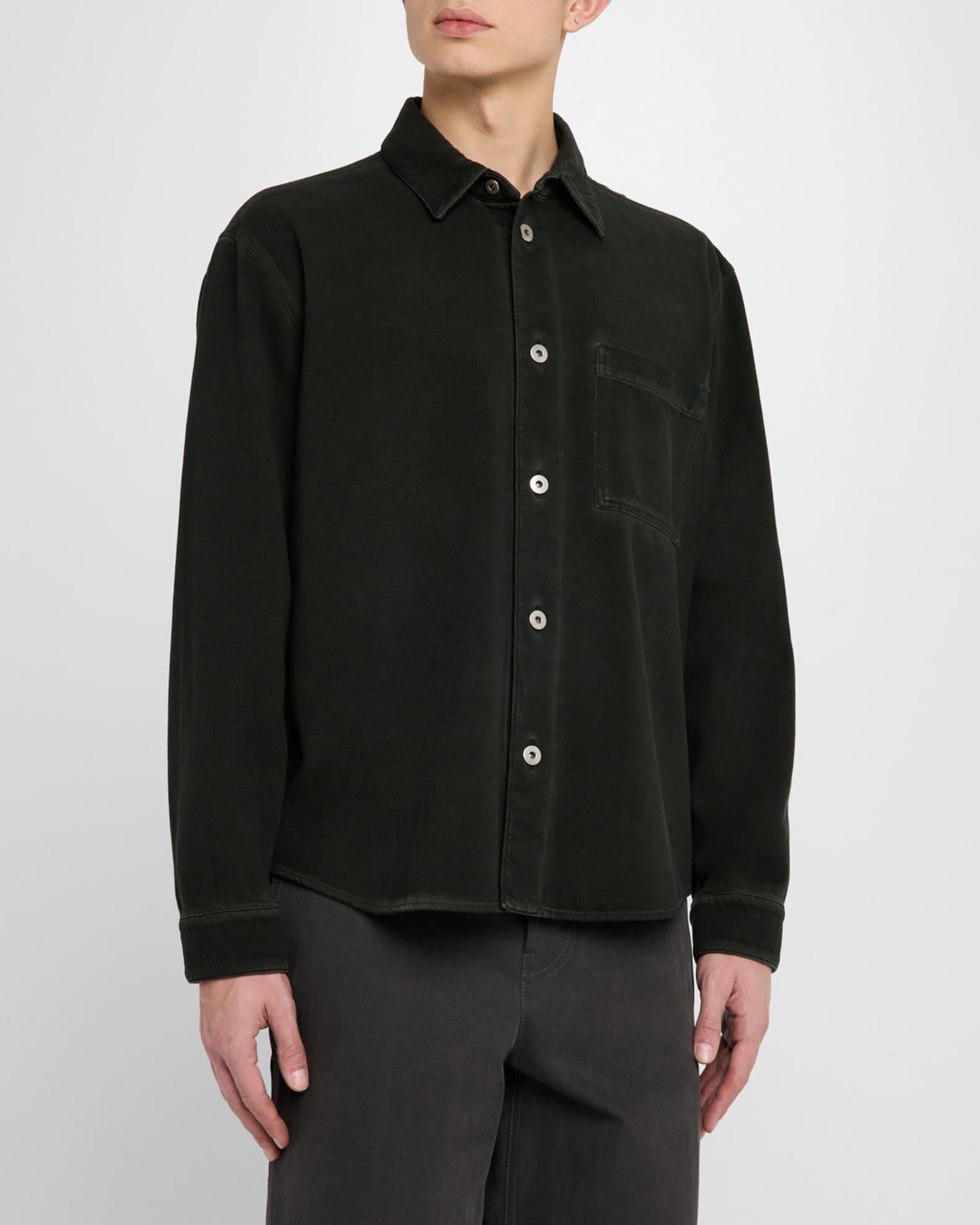 Men's Denim Button-Down Shirt Product Image