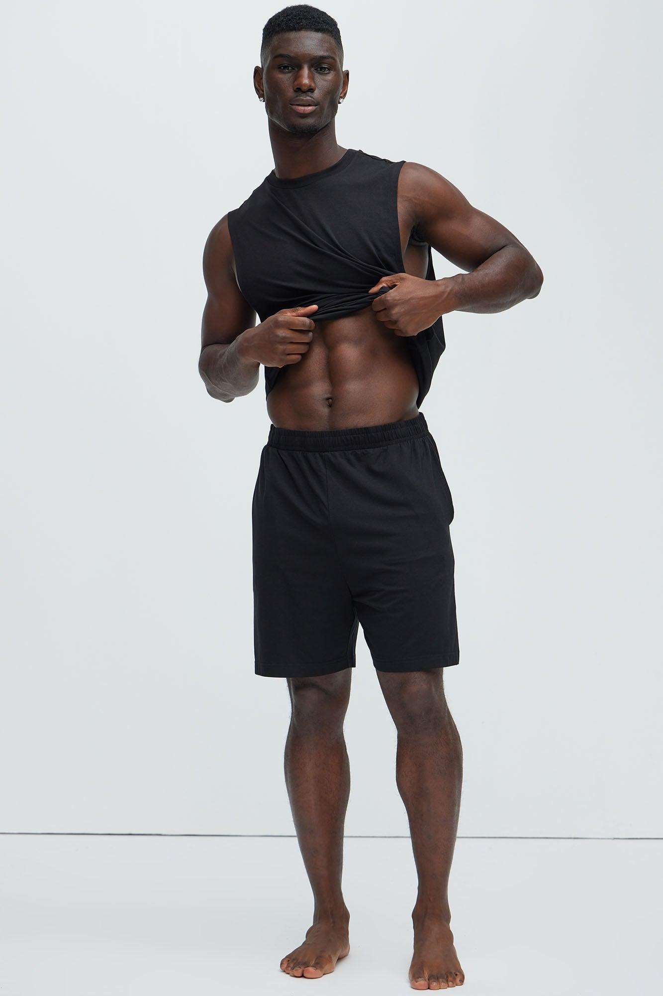 Essential Modal Lounge Sleeveless Muscle Tee - Black Product Image