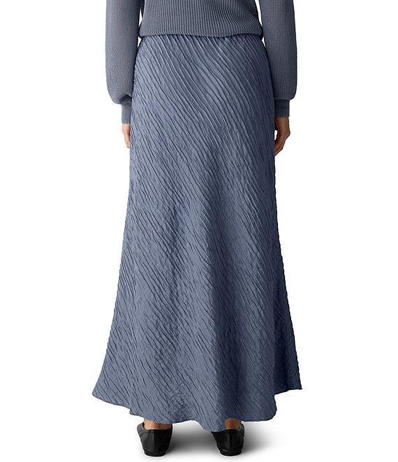 Eileen Fisher Textured Silk Jacqaurd Bias Midi Skirt Product Image
