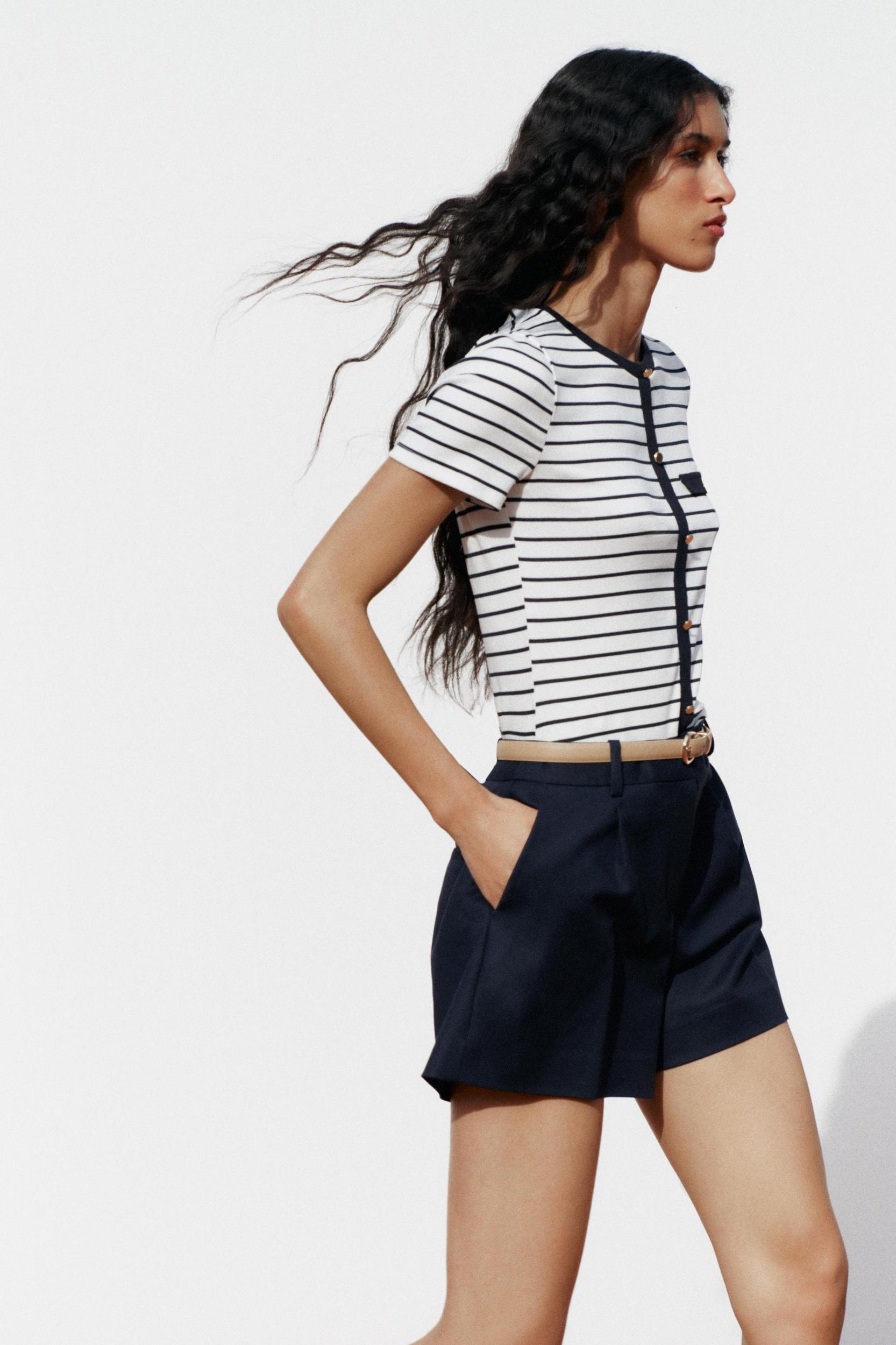 STRIPED BUTTONED TOP Product Image