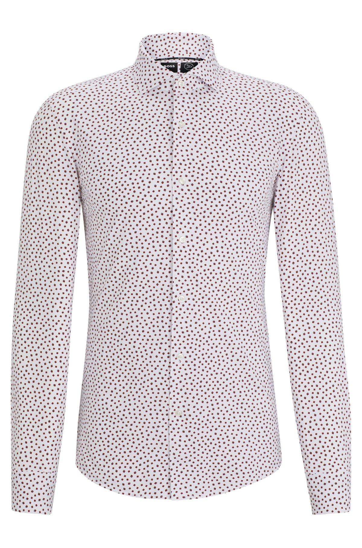 Slim-fit shirt in printed performance-stretch fabric Product Image