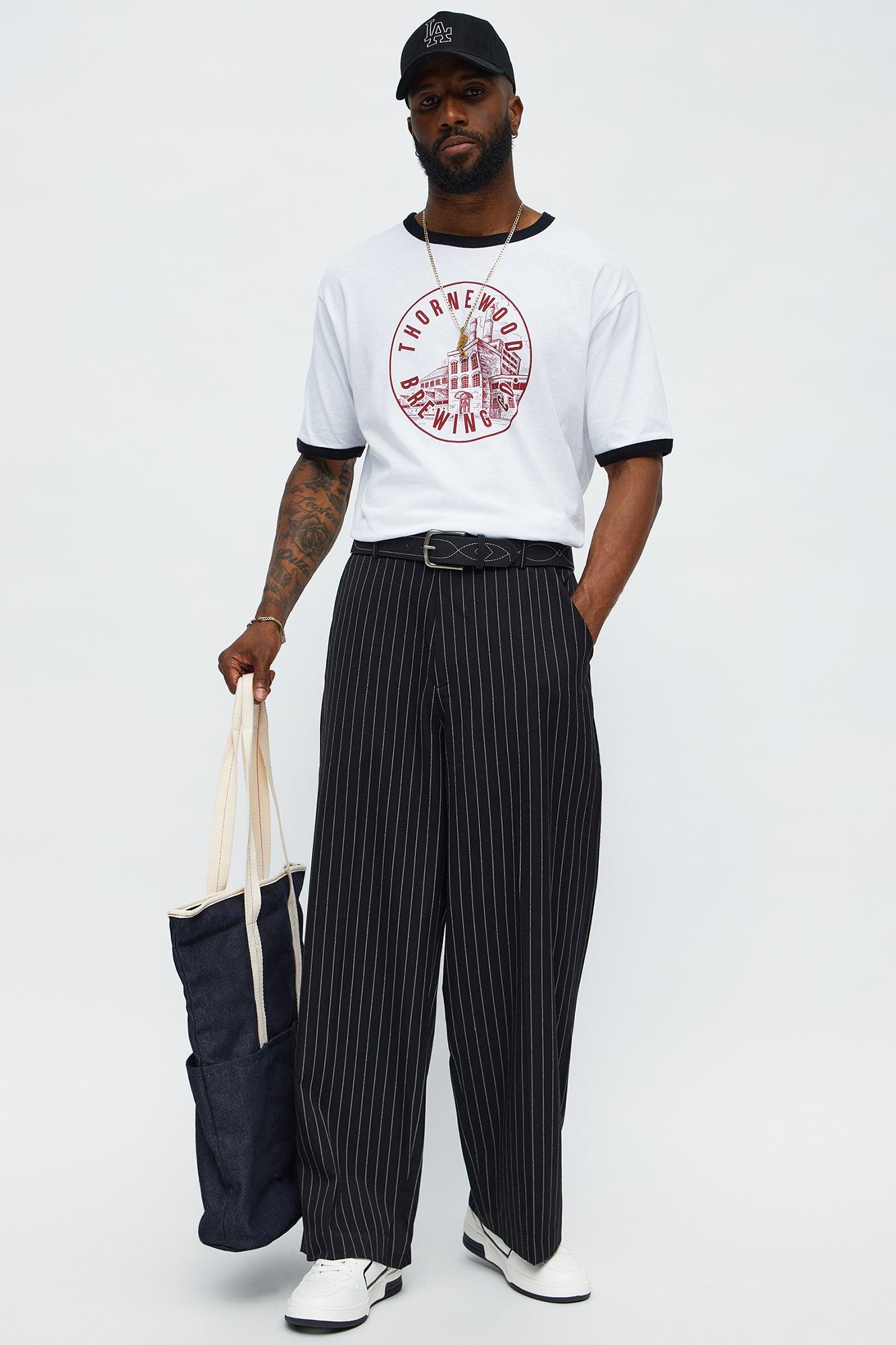 Thornewood Brewing Ringer Short Sleeve Tee - White/Black Male Product Image