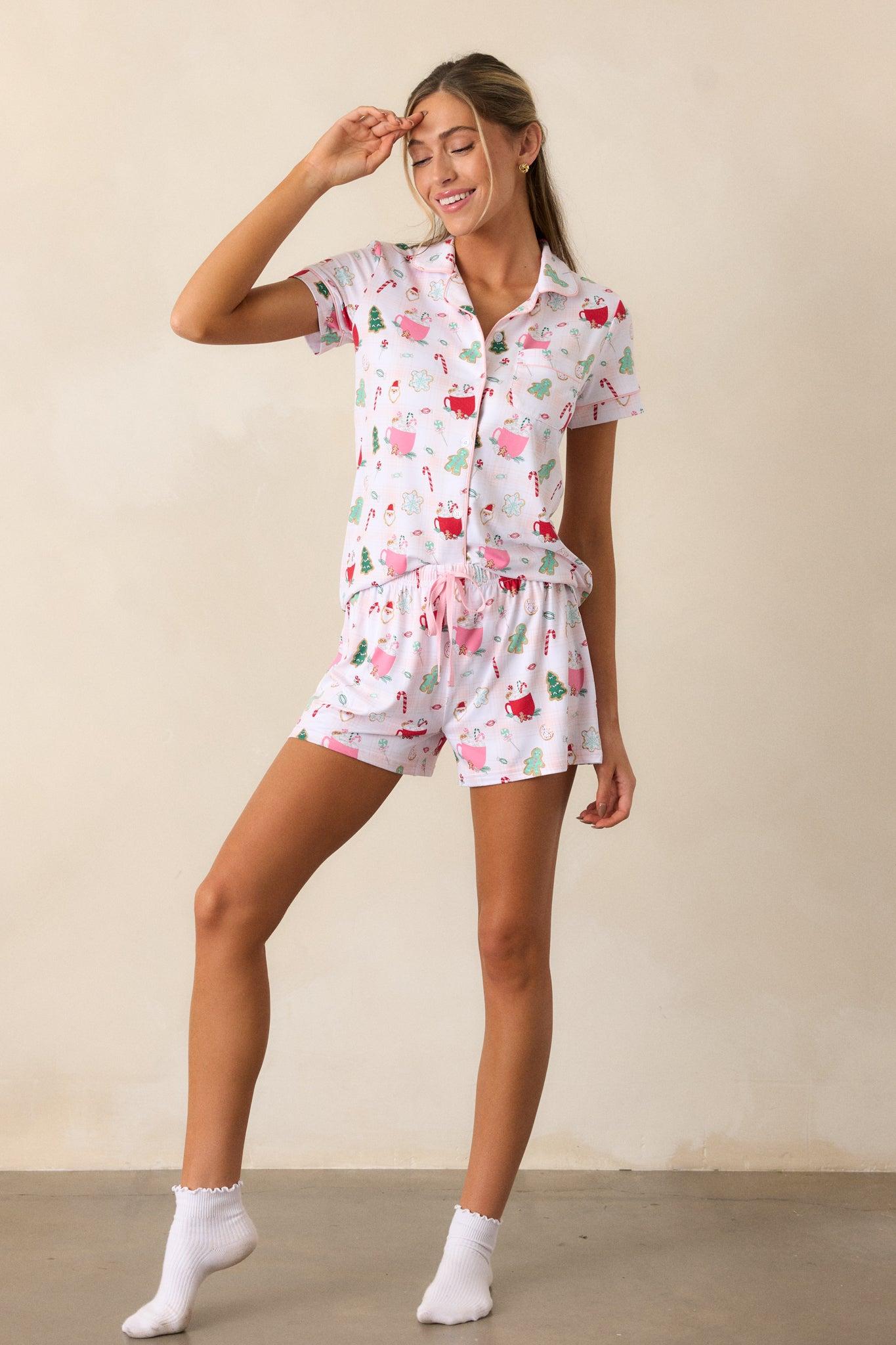 Sugar Cookie Bliss Ivory Pajama Shorts Product Image
