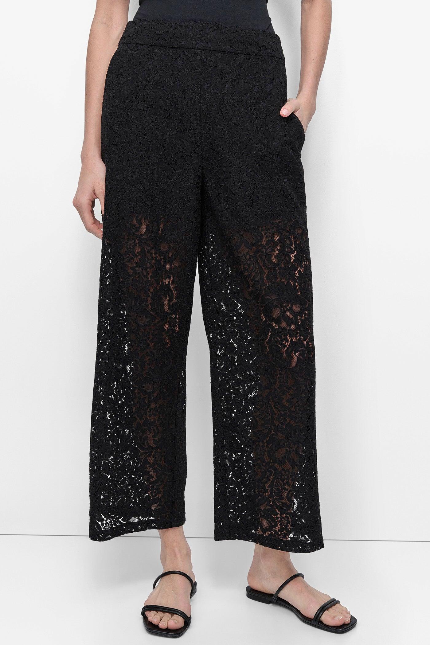 CROPPED LACE STRAIGHT LEG TROUSER Product Image