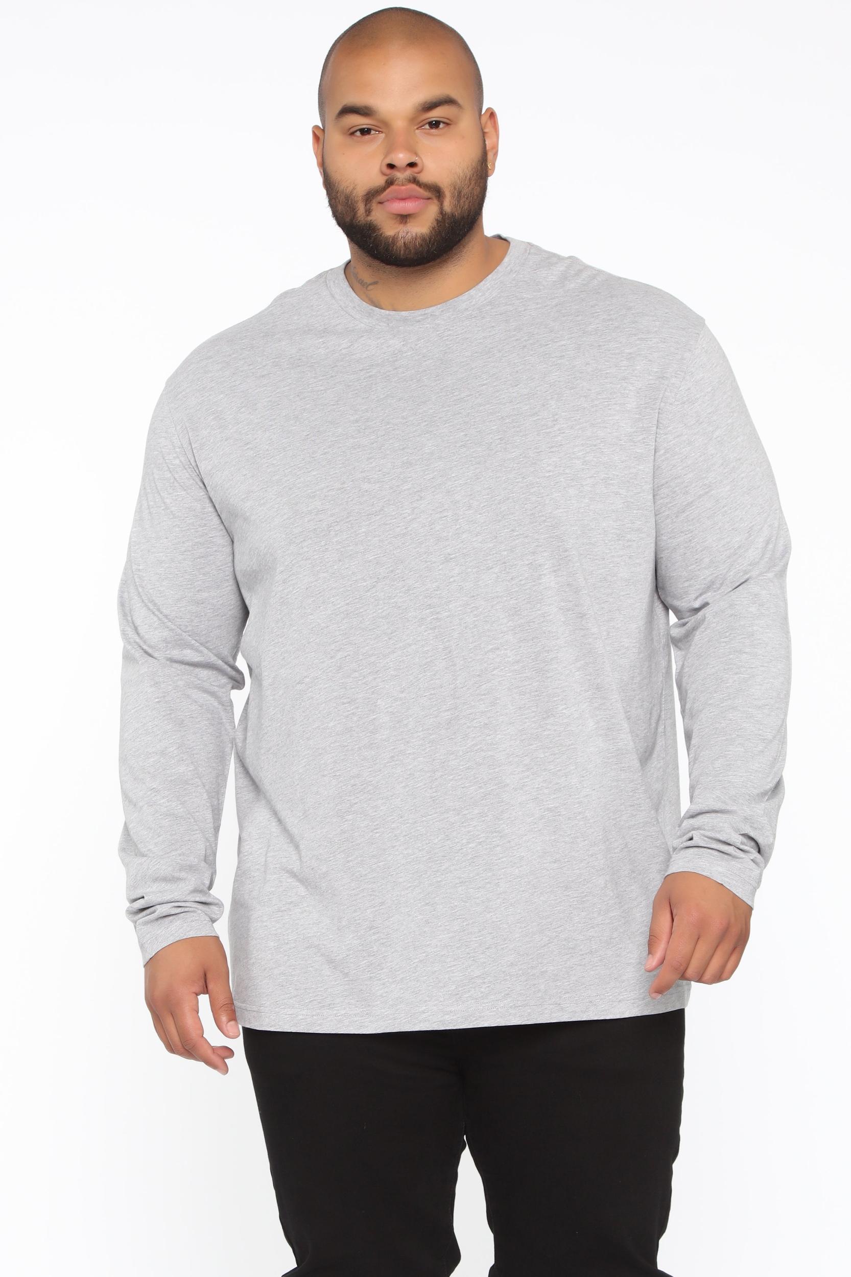 Essential Long Sleeve Crew Tee - Grey Product Image
