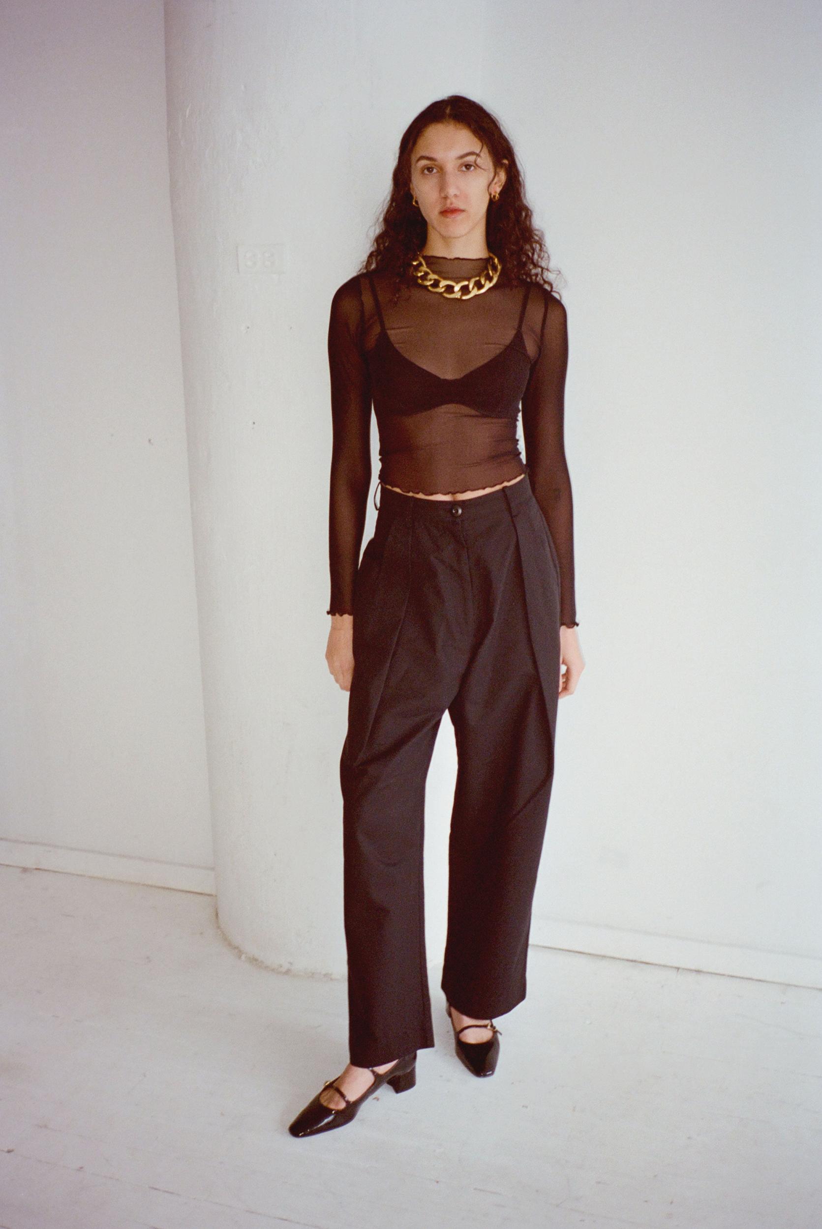 Long Sleeve Maya Tee - Black Product Image