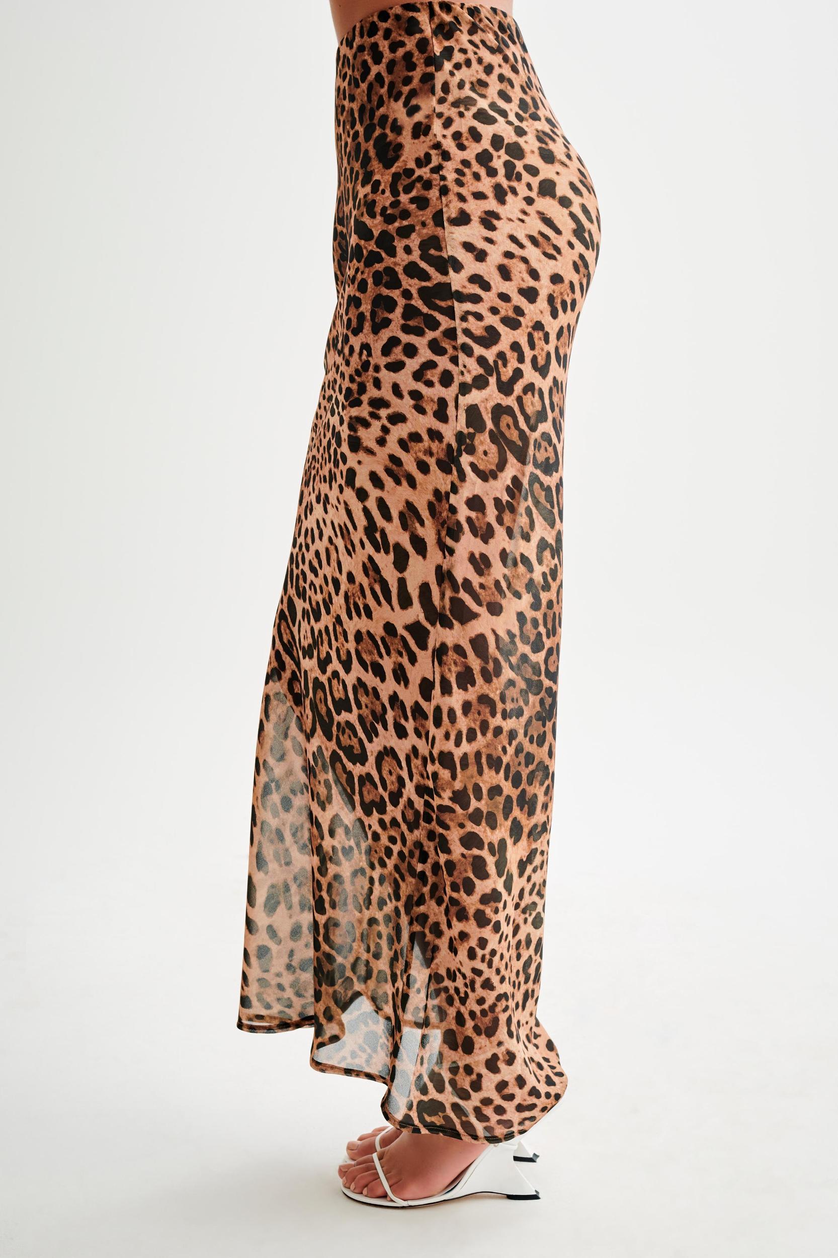 Yvonne Chiffon Off Shoulder Top - Leopard Print Product Image