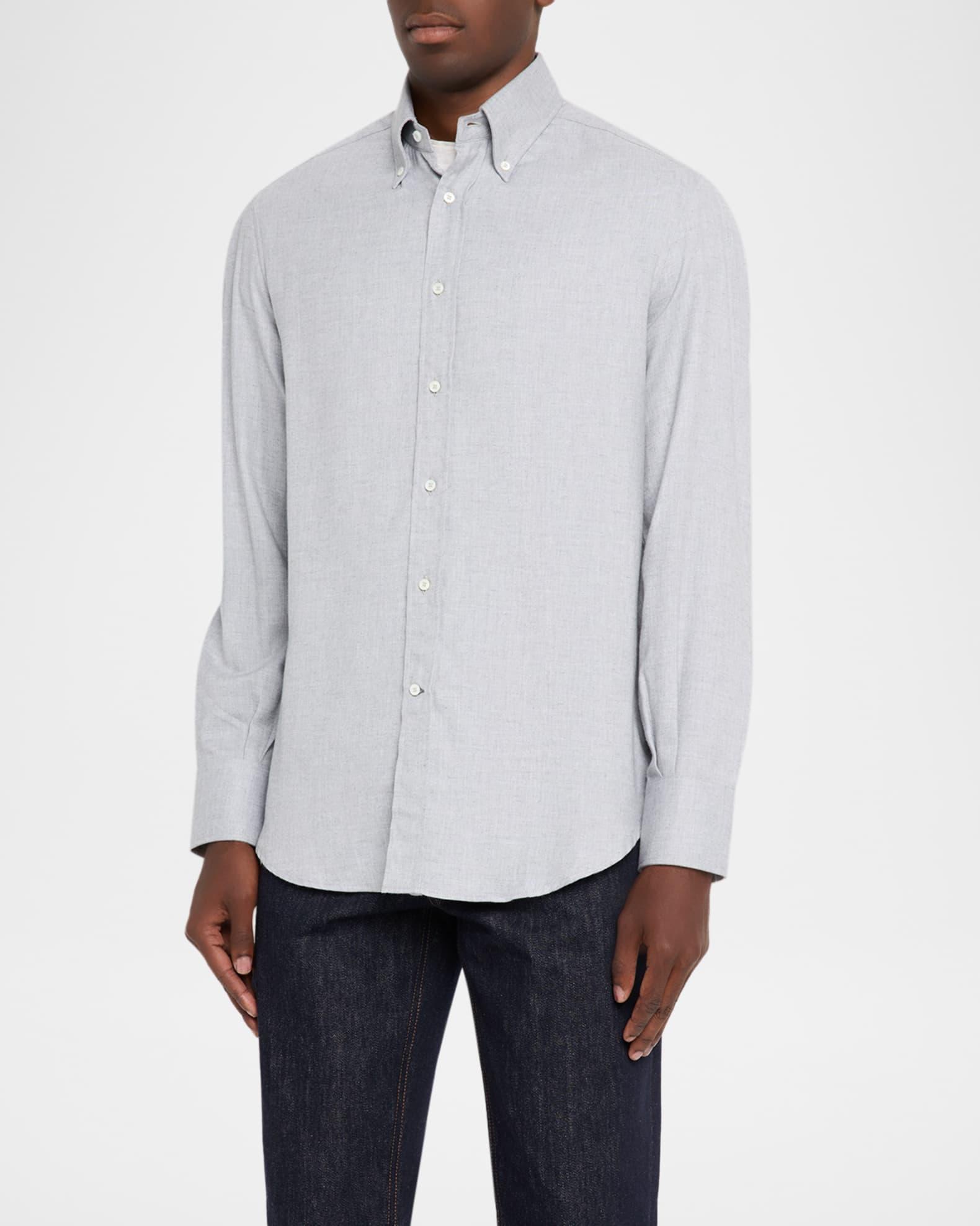 Men's Micro-Chevron Button-Collar Sport Shirt Product Image