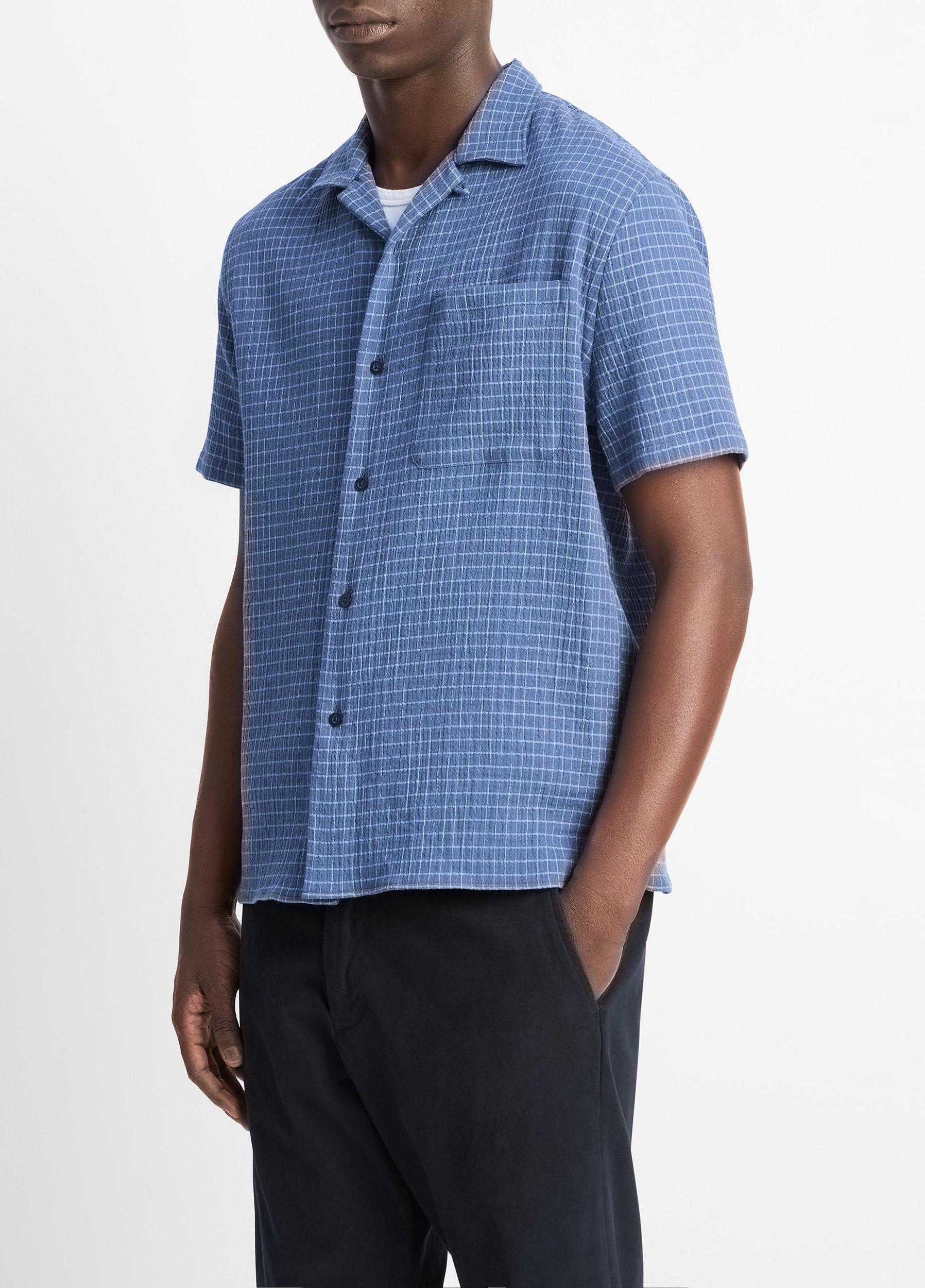 Provence Plaid Double-Face Italian Cotton Button-Front Shirt Product Image