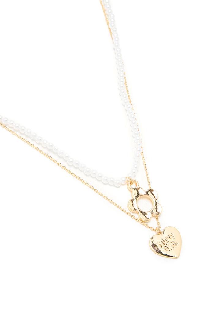 Juno Pearl Heart Layered Necklace Product Image