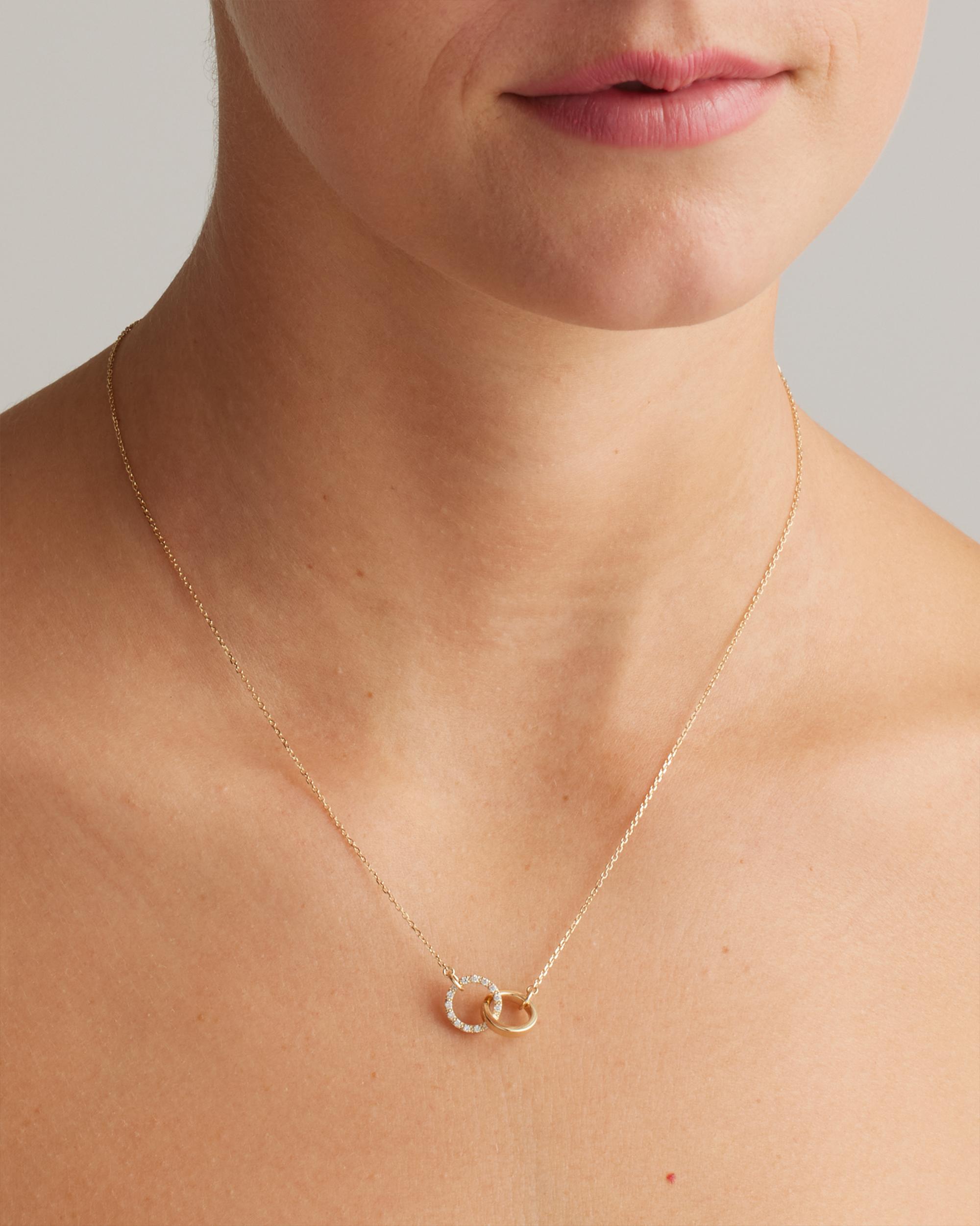 Quince | Women's 14K Gold Diamond Pave Interlock Necklace Product Image