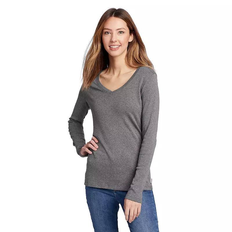 Women's Eddie Bauer Long Sleeve Favorite V-Neck Tee,  Product Image