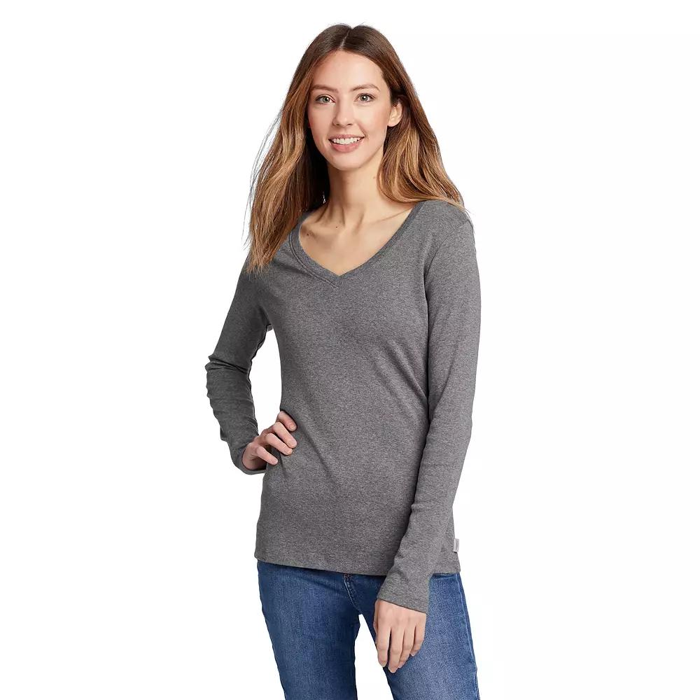 Women's Eddie Bauer Long Sleeve Favorite V-Neck Tee,  Product Image