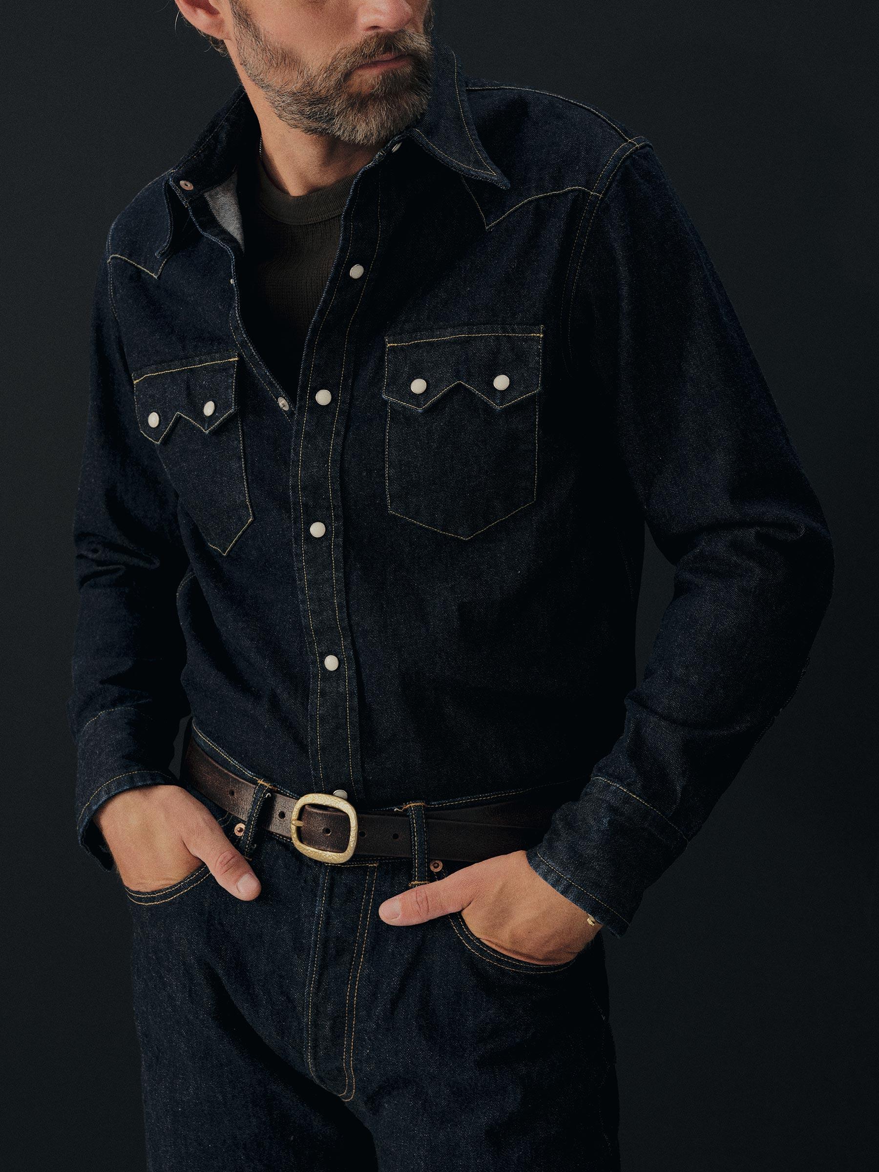 D034 Japanese Denim Sawtelle Sawtooth Western Shirt Product Image
