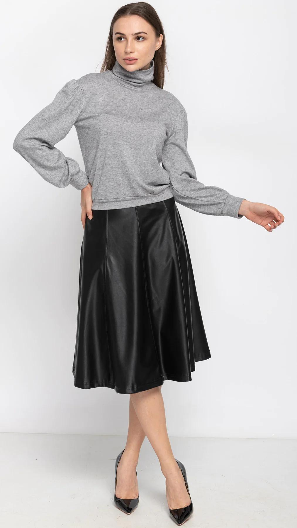 Puff Sleeve Turtleneck Sweater Product Image