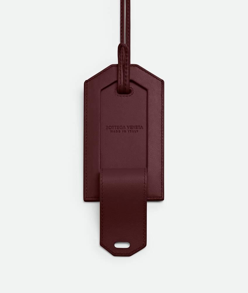 Men's Intrecciato Tag Holder On Strap in Madder brown Product Image